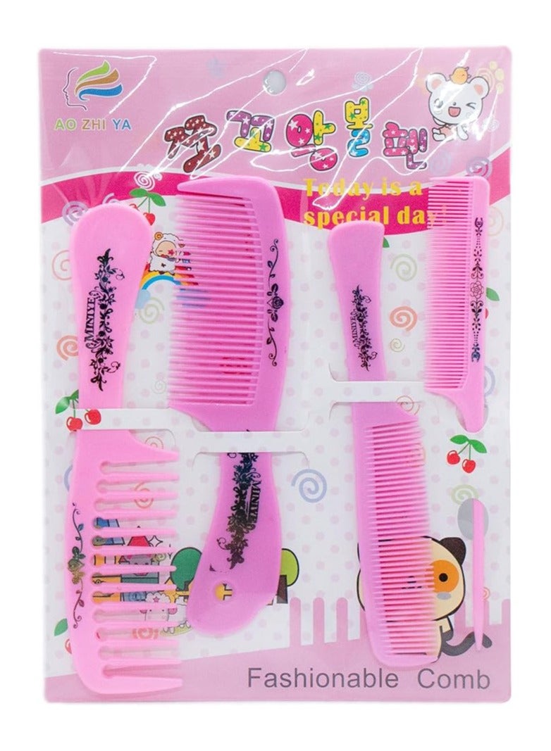 4 Piece Flat Comb Set - Multi Color - Image 1