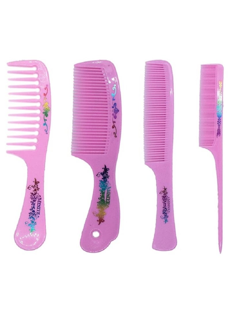 4 Piece Flat Comb Set - Multi Color - Image 2