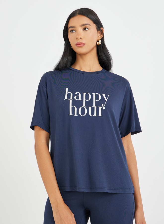 تايك تو طقم تي شيرت بأكمام قصيرة وسروال ضيق بطبعة شعار - Image 3