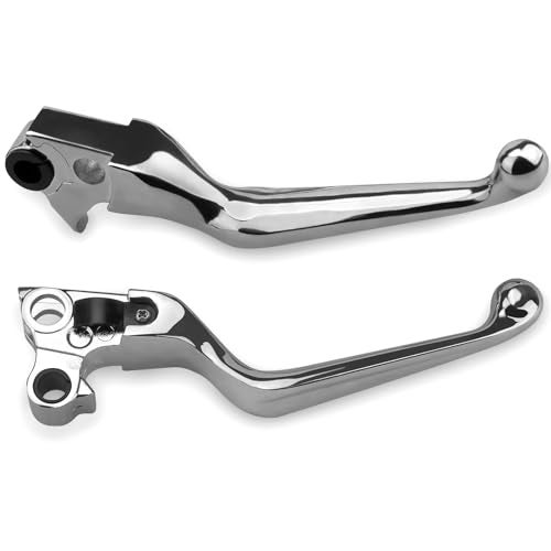 Xastro Chrome Silver Brake Clutch Lever Hand Levers Compatible with Harley Sportster 883 1200 Harley Davidson Dyna Softail Road King Touring Fat Bob Electra Glide - Image 1