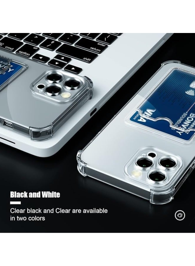 ELMO3EZZ Case for iPhone 14 Pro Max Clear Slim Phone Case Soft TPU Wallet Case Bag Cover with Card Slot Holder Shockproof 6.7 (Clear) - Image 2