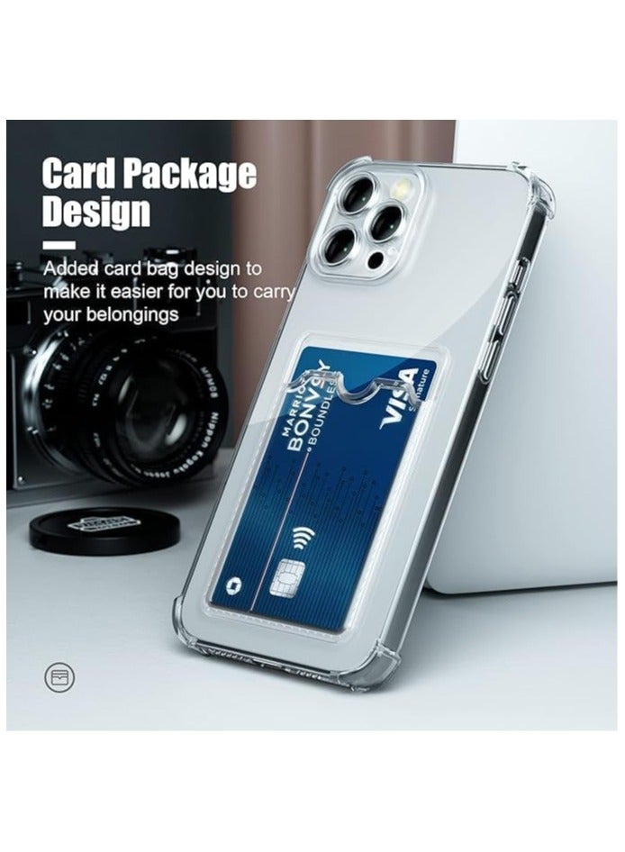 ELMO3EZZ Case for iPhone 14 Pro Max Clear Slim Phone Case Soft TPU Wallet Case Bag Cover with Card Slot Holder Shockproof 6.7 (Clear) - Image 4