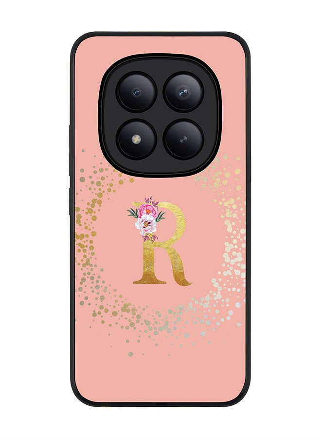 Stylizedd For Xiaomi Redmi Note 15 Pro+ / Poco M8 Pro Case,Slim fit Camera Protection, Shockproof Thin Phone cover  - Custom Monogram Floral - R  (Rose Pink ) - Image 1