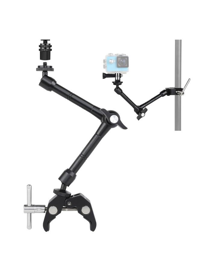 UTEBIT Upgraded 11inch Articulating Magic Arm with Large Super Clamp & Hot Shoe Mount Adapter Friction Arms 28cm Adjustable Camera Monitor Bracket Kit for DSLR Camera Rig,LED Light,Flash Light,Video - Image 1