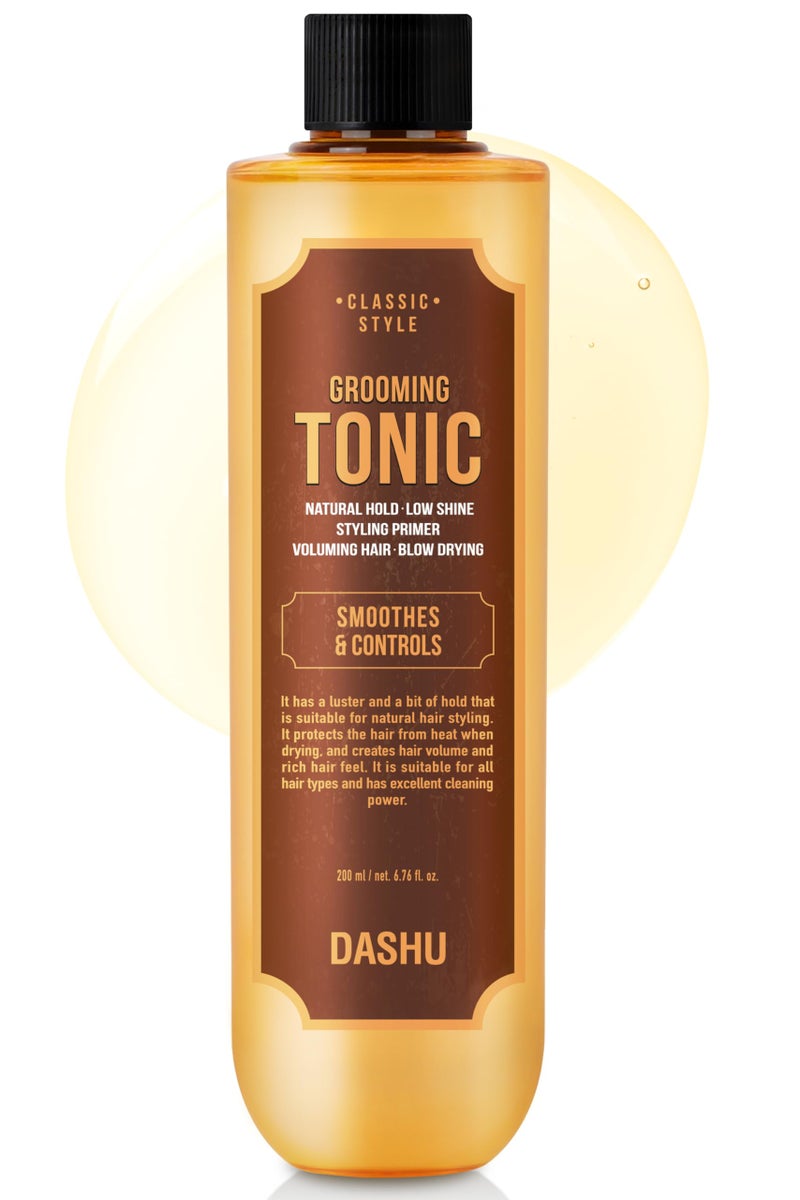 DASHU Classic Style Grooming Tonic - Korean Hair Tonic for Men w/Baobab Seed Oil, Phyto Zein & ABIL ME 45 MB - Lightweight Hair Styling - Volumizing Hair Serum - Scented Hair Scalp Oil (6.76 fl oz) - Image 1