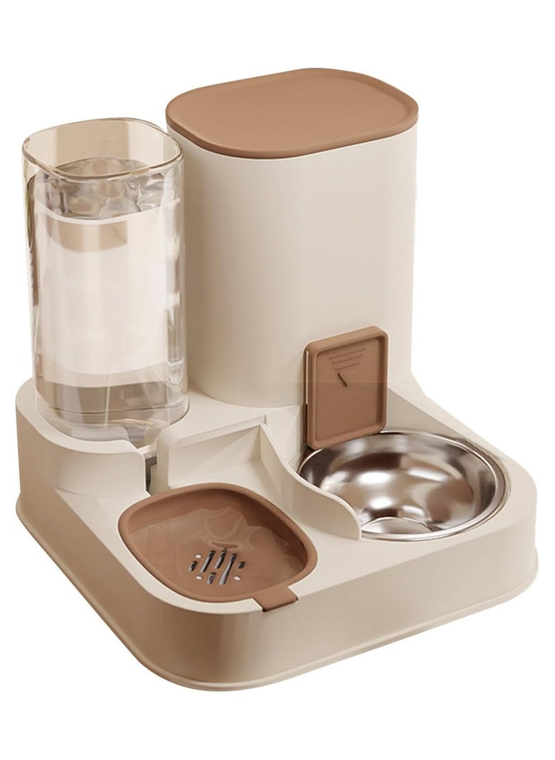 SOUQORA Automatic Pet Feeder and Water Food Dispenser, 100% BPA-Free,Gravity Refill,Self Feeding Cat Food and Water Dispenser Set for Small Large Pets Puppy Kitten Rabbit Bunny,Large Capacity  - Image 1