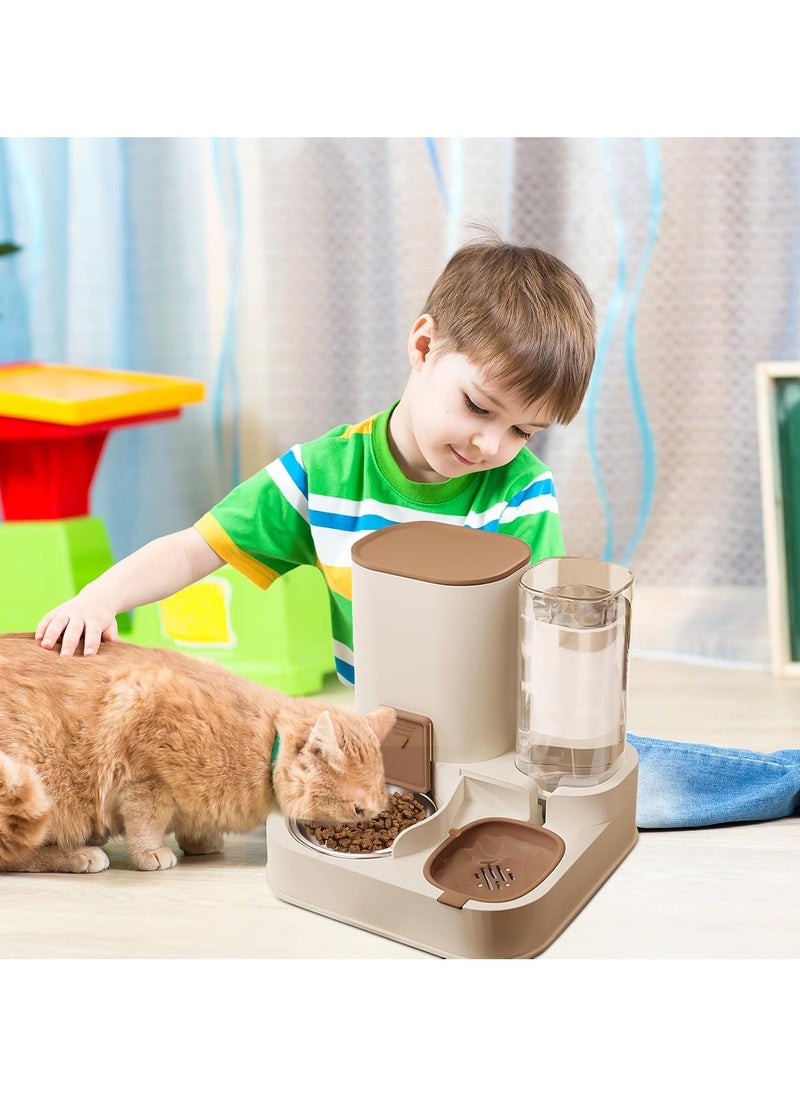 SOUQORA Automatic Pet Feeder and Water Food Dispenser, 100% BPA-Free,Gravity Refill,Self Feeding Cat Food and Water Dispenser Set for Small Large Pets Puppy Kitten Rabbit Bunny,Large Capacity  - Image 2