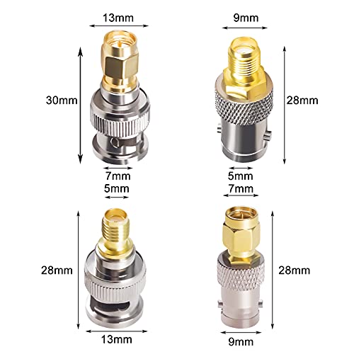 Goupchn SMA to BNC Connectors Kit 8PCS Male Female Coax Coaxial Adapter Converter - Image 5
