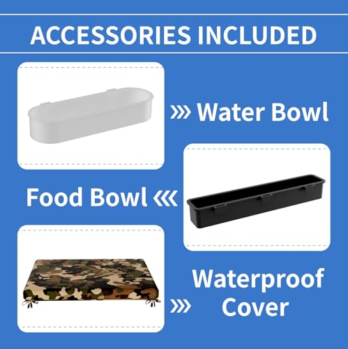 STILLCOVE Small Chicken Cage Outside: Wire Small Animal Cage with Wheels & Waterproof Cover for Guinea Pig Rabbit Bunny Ferret Hamster Dog Cat Duck Bird - Image 2