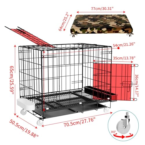STILLCOVE Small Chicken Cage Outside: Wire Small Animal Cage with Wheels & Waterproof Cover for Guinea Pig Rabbit Bunny Ferret Hamster Dog Cat Duck Bird - Image 5
