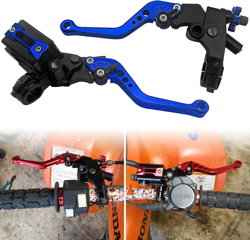 JAVIK Universal Bike Brake Master Cylinder Clutch Lever Set - Blue for 7/8" Handlebar - Image 1