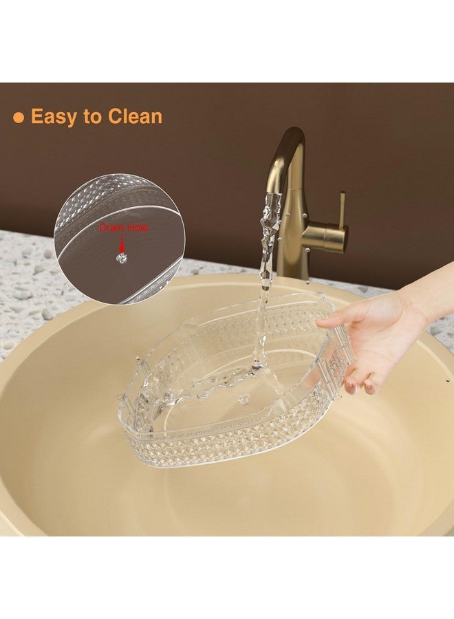 Awenia Rotating Makeup Organizer 360, Stackable Adjustable Large Capacity Cosmetic Storage Unit,Dresser Bathroom Kitchen Countertop Organizer With Metal Handle, Plus Size (Clear, 3 Tier) - Image 3