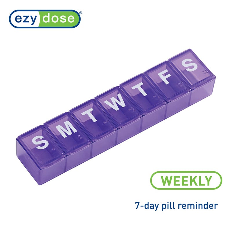 EZY DOSE Weekly (7-Day) Daily Pill Case, Medicine Planner, Vitamin Organizer, Supplement Container, Convenient and Easy to Use, Large Compartments, Travel Friendly, Color May Vary, BPA Free - Image 4