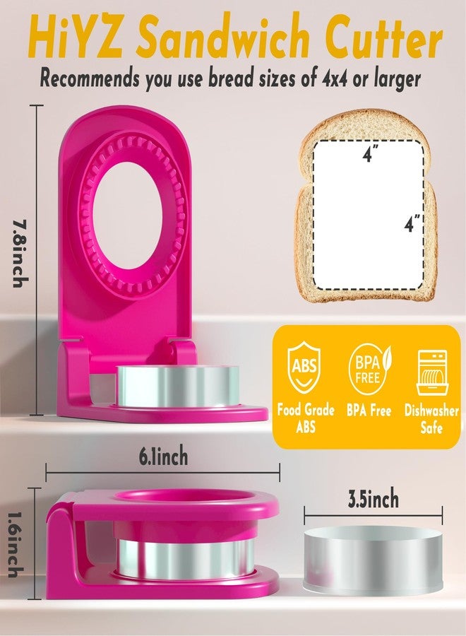 HiYZ Sandwich Cutter and Sealer - Stainless Steel Decruster Sandwich Maker - Peanut Butter and Jelly Crustless Sandwich Bread Pancake Maker Cookie Cutter for Kids Children Boys Girls - Image 3