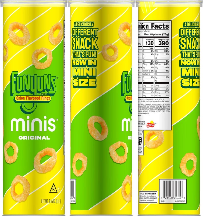 MINIS Funyuns Minis Original Flavor, 2.875 oz Canister - Image 2