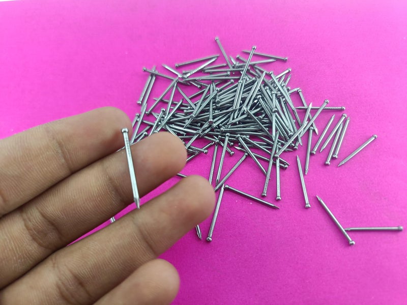Advancedestore Best Strong Medium Size Hardware Keel – 0.75 Inch Iron Wall Nails – 100 Pcs | Rustproof, Bent-Proof Shining Nails for Hanging Photo Frames, Pictures, DIY Craft, Home & Office Use - Image 3