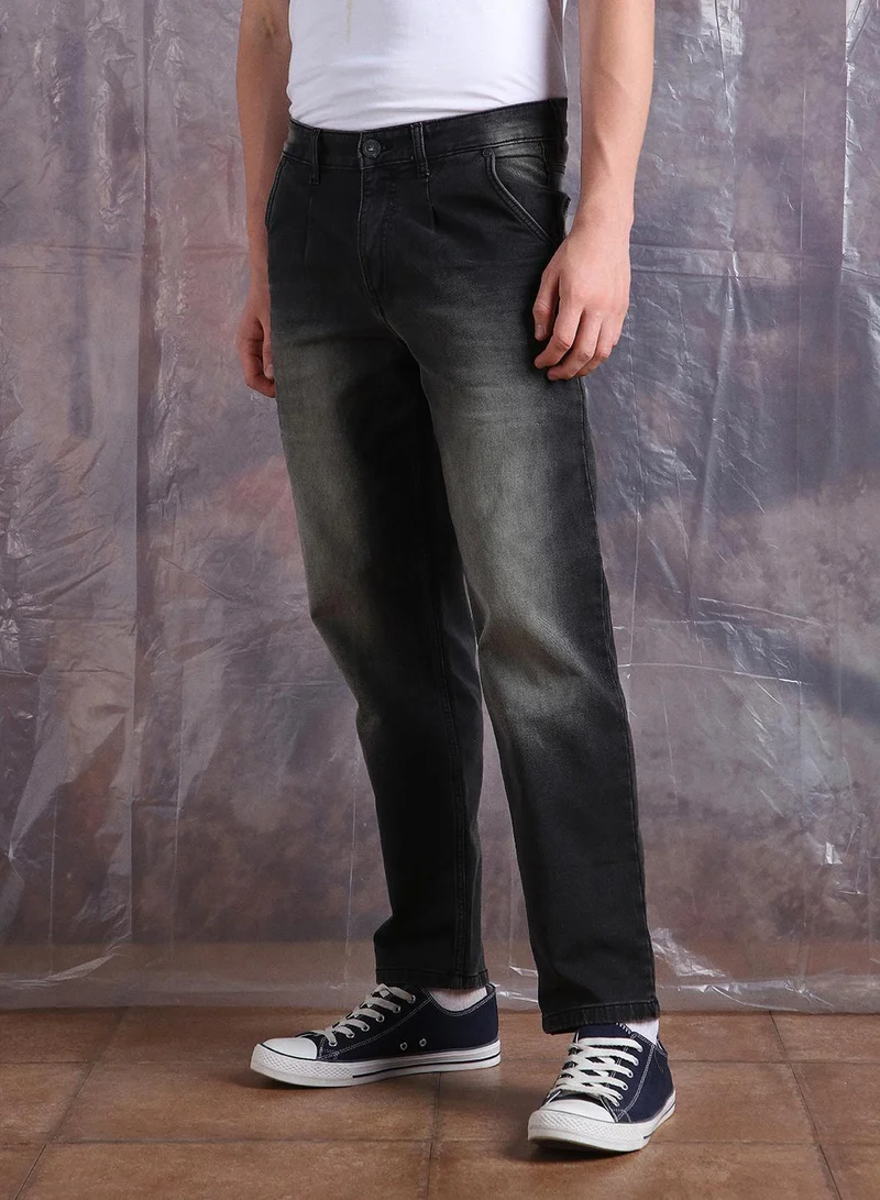Hubberholme Men Comfort Straight Tappered Fit Light Fade Mid-Rise Jeans
