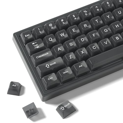 Womier Keyboard Keycaps Jelly, Black Keycaps Clear 60 65 75 100 Percent, Transparent Cute Custom Key Cap Set for Cherry MX, Kailh, Outemu, Gateron Mechanical Keyboards(MDA Profile) - Image 1