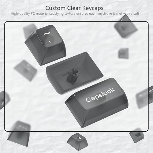 Womier Keyboard Keycaps Jelly, Black Keycaps Clear 60 65 75 100 Percent, Transparent Cute Custom Key Cap Set for Cherry MX, Kailh, Outemu, Gateron Mechanical Keyboards(MDA Profile) - Image 5