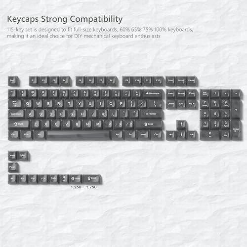 Womier Keyboard Keycaps Jelly, Black Keycaps Clear 60 65 75 100 Percent, Transparent Cute Custom Key Cap Set for Cherry MX, Kailh, Outemu, Gateron Mechanical Keyboards(MDA Profile) - Image 3