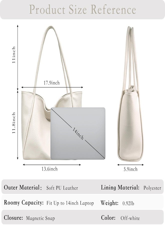WITERY Large Tote Bag for Women Soft Vegan Leather Shoulder Bag with Interior Pockets & Top Handles Ladies Tote Purses Satchel Handbags for Work Everyday Use - Image 3
