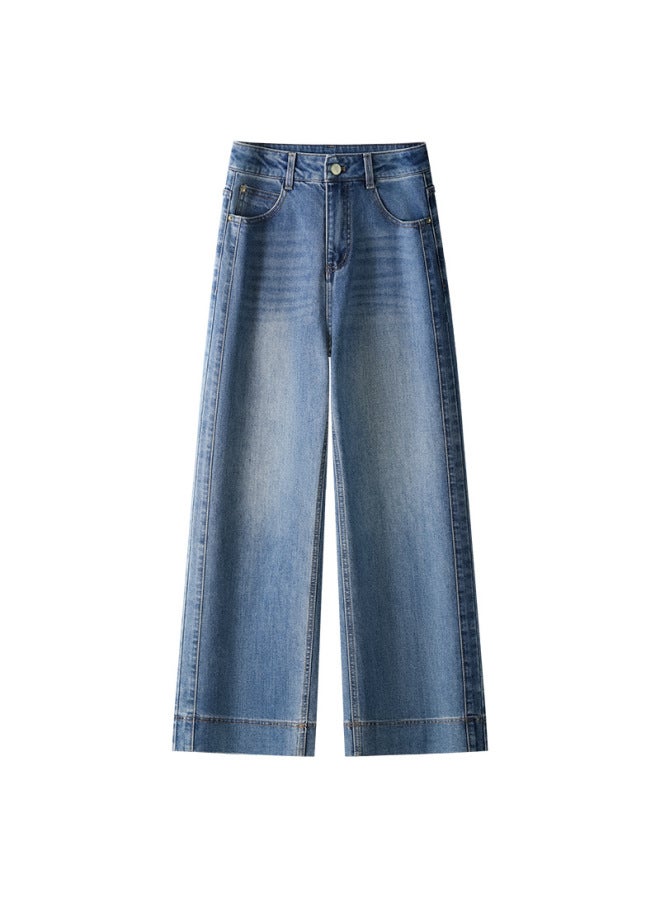 Wide Leg Jeans Women's Summer Lazy Relaxation High Waist Slimming Straight Long Pants 