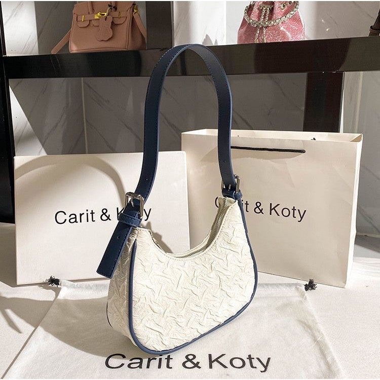 Women's Crinkled White PU Shoulder Bag - Image 3