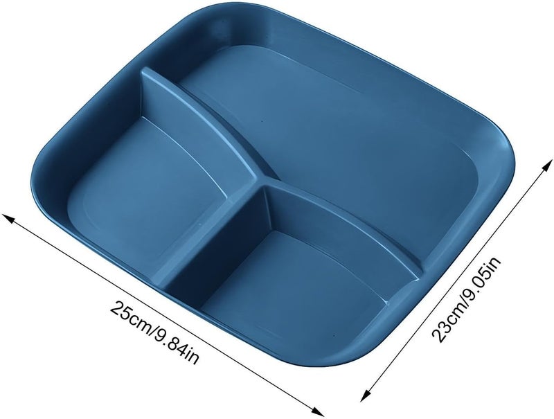 Adult Food Plates with Dividers | 3 Section Tray - Set of 5 Compartments Plates, for Adults, for Home Kitchen, Cooking, Eating, Fruits, Vegetables and Salad - Image 5