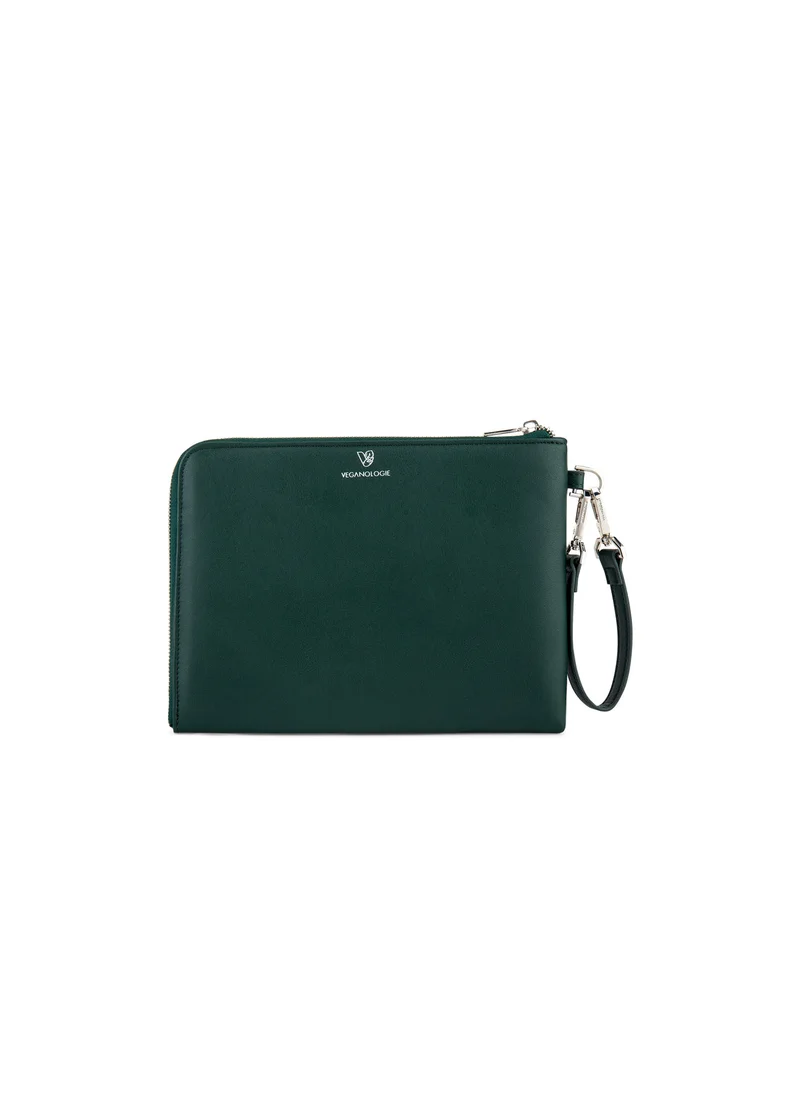 Veganologie Demi Large Pouch in Green Made From 10 Recycled Plastic Bottles