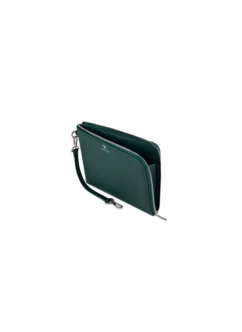 Veganologie Demi Large Pouch in Green Made From 10 Recycled Plastic Bottles