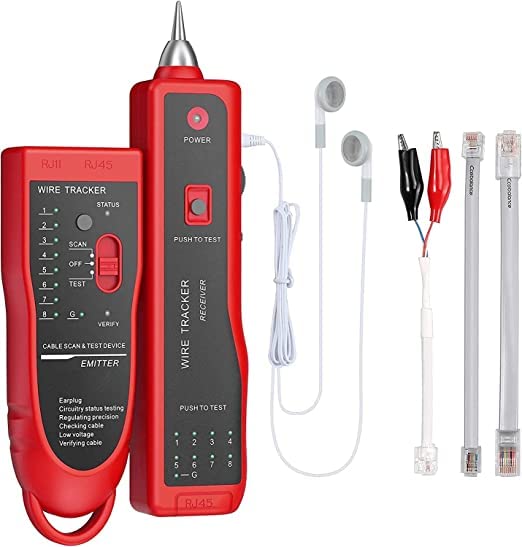 جهاز تتبع كابل الشبكة ULTRABYTES، مختبر كابل UTP STP RJ11 RJ45 Cat5 Cat5E Cat6، جهاز تتبع كابل الهاتف AR868 - Image 1