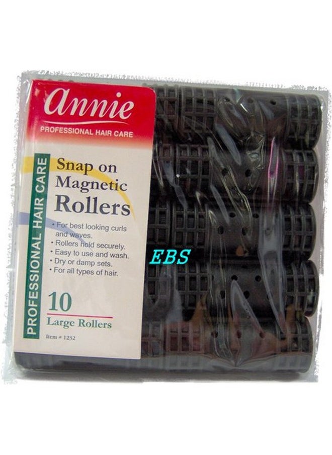 Annie بكرات مغناطيسية قابلة للتثبيت مقاس 7/8 بوصة باللون الأسود، عبوة من 10 قطع  - Image 1