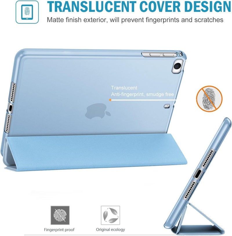 Procases Case For Ipad Mini 5 4 3 2 1, Slim Soft Tpu Translucent Back Cover Trifold Stand Folio Smart Case For Ipad Mini 5Th Generation 2019, Ipad Mini 4Th 3Rd 2Nd 1St -Skyblue - Image 4