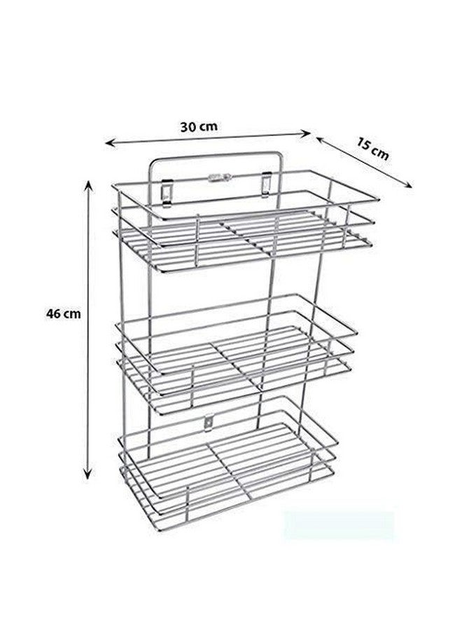 D.k 11® 3 Layer Wall Mount Stainless Steel Multipurpose Storage Rack/Shelf, Kitchen Rack and Shelves for Storage - 3 Tier Multipurpose Rack for Kitchen and Bathroom, House, Tiered Shelf - Image 2