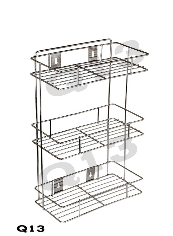 D.k 11® 3 Layer Wall Mount Stainless Steel Multipurpose Storage Rack/Shelf, Kitchen Rack and Shelves for Storage - 3 Tier Multipurpose Rack for Kitchen and Bathroom, House, Tiered Shelf - Image 3