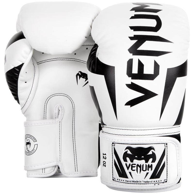 Venum Elite Boxing Gloves - White/Black - Image 2