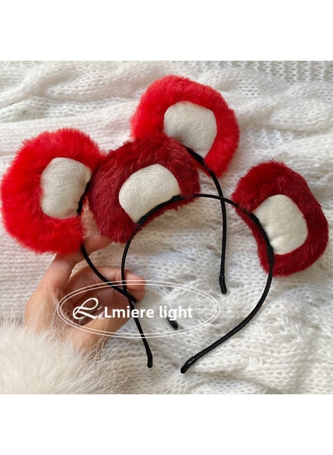 Animal Ear Headbands Bright red Halloween Costume Accessories Cute Fancy Headwear for Girls & Women - Image 5