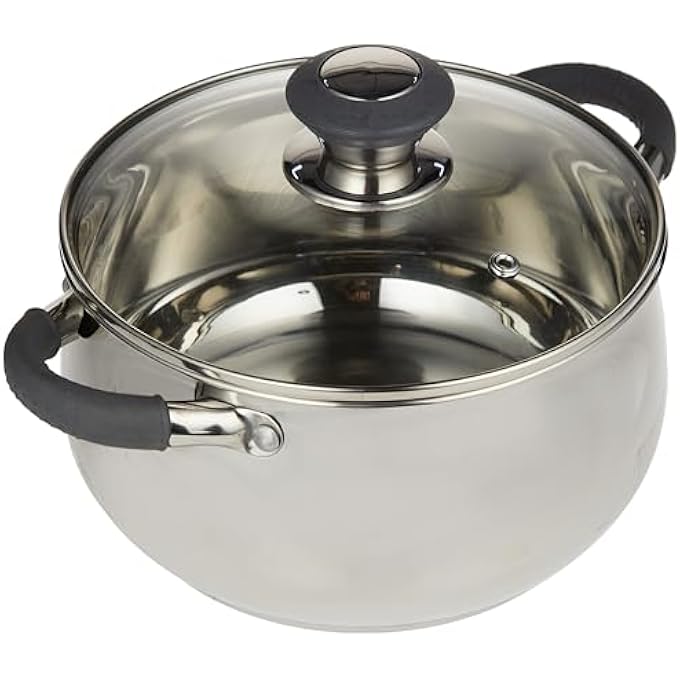 ريحني طاجن نانو 18 سم مع غطاء زجاجي Rf11581 متين وقوي من الفولاذ المقاوم للصدأ مع غطاء زجاجي مقسى متوافق مع الفضة - Image 2