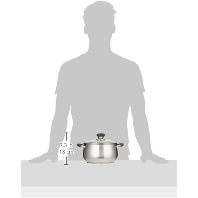 ريحني طاجن نانو 18 سم مع غطاء زجاجي Rf11581 متين وقوي من الفولاذ المقاوم للصدأ مع غطاء زجاجي مقسى متوافق مع الفضة - Image 5