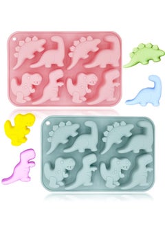 Silicone Cake Molds Cute Dinosaur Kid's Cartoon Dino Chocolate Gummy Mold Tray Candy Fondant Mould Cake Baking Decorating Tools DIY Handmade Soap for Cupcake Decor