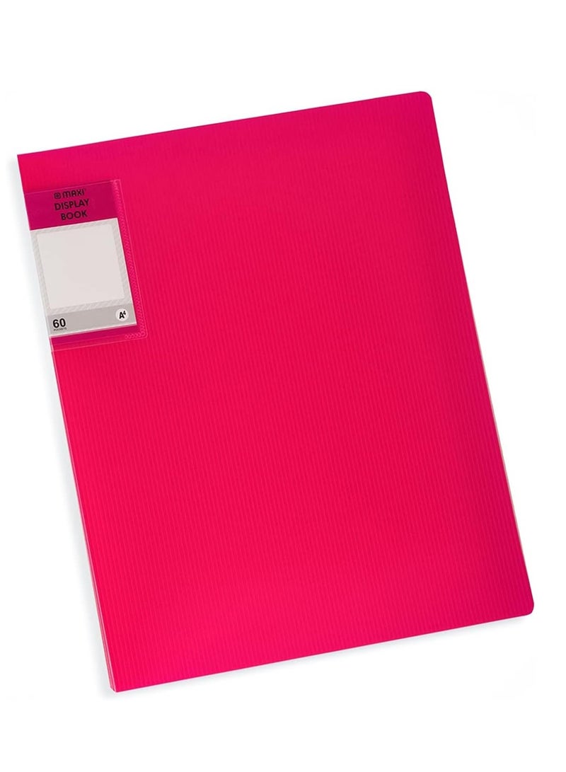 Maxi 3-Piece Display Book 60 Pockets Flourescent Pink Cover - Image 3