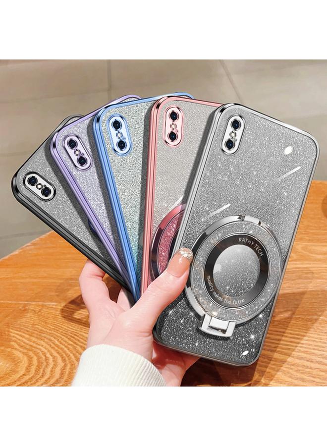 اس-توب جراب لهاتف iPhone XS Max مطلي بطبقة لامعة متدرجة اللون، جراب دائري من مادة TPU - Image 2