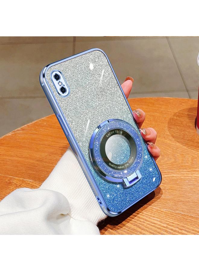 اس-توب جراب لهاتف iPhone XS Max مطلي بطبقة لامعة متدرجة اللون، جراب دائري من مادة TPU - Image 1