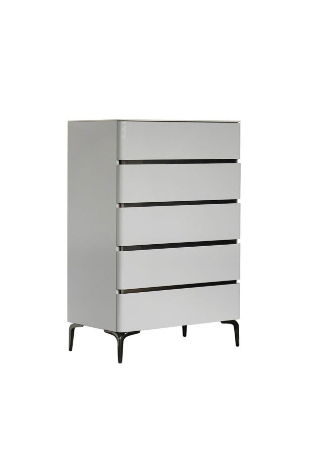 DANUBE HOME Santelmo 5 Drawer Chest - HG Light Grey  - Image 1