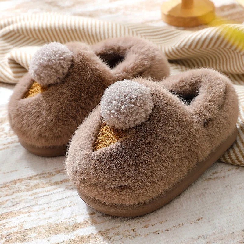 Y&D New Cartoon Cotton Kids Slippers Winter Indoor Thick-Soled Warm Shoes for Children Soft Home Outdoor Cute Shoes - Image 1