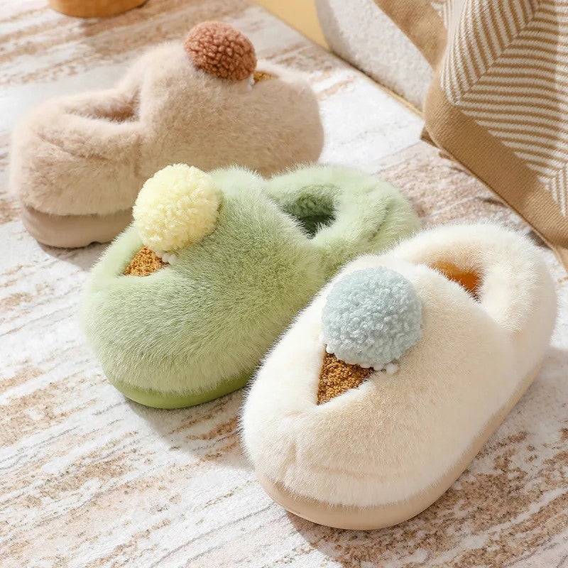 Y&D New Cartoon Cotton Kids Slippers Winter Indoor Thick-Soled Warm Shoes for Children Soft Home Outdoor Cute Shoes - Image 2