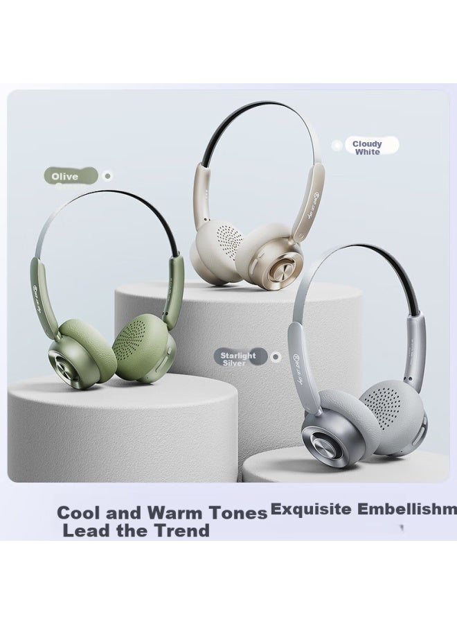 Ikf R1 Pop Bluetooth Headphones Hifi Sound Quality Certification Spatial Sound Effects Esports Gaming Sports Photography High Value Wireless Headset Starlight Silver - Image 3