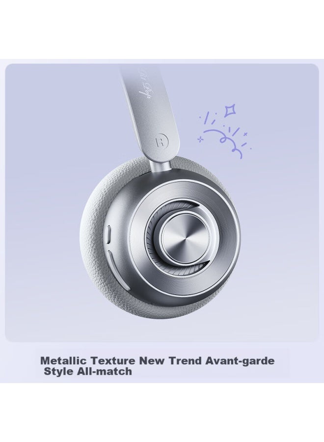 Ikf R1 Pop Bluetooth Headphones Hifi Sound Quality Certification Spatial Sound Effects Esports Gaming Sports Photography High Value Wireless Headset Starlight Silver - Image 2