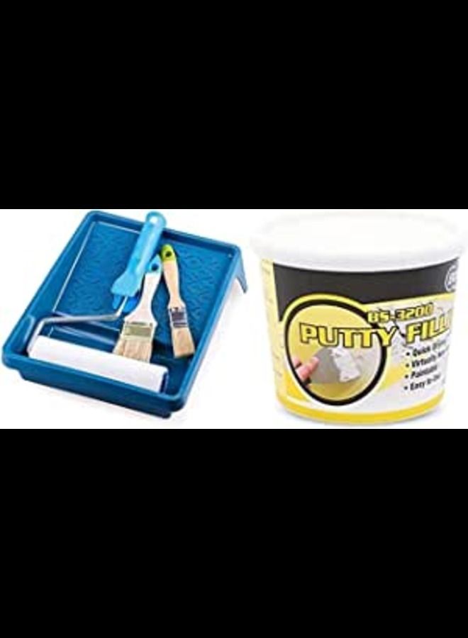 ABBASALI Wall Paint Kit Of Roller, Scrapper, Brushes, Tray & All Purpose Putty  - Image 1