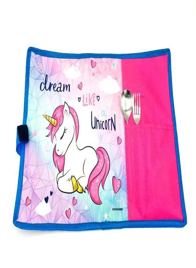 Trusmile Multicolour Unicorn Tiffin Bag for Kids Dream (Never Stop Dreaming) (Dream Platemats) - Image 1